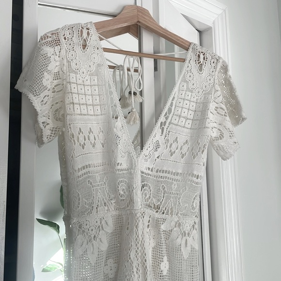 Spell Designs Woodstock white lace jumpsuit in XS